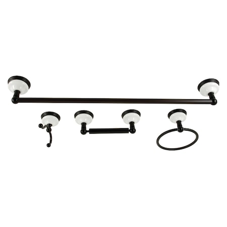 Kingston Brass 4Piece Bathroom Accessory Set, Matte Black BAK1111478MB